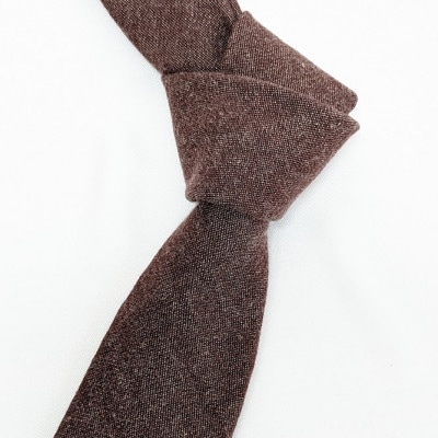 岡山産デニムネクタイ【DeniMUSASHI】ハンガーパッケージ付・ブラウン【1456892】