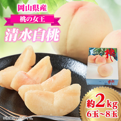 2026年先行予約　岡山県産　清水白桃　2kg(6〜8玉)【配送不可地域：離島】【1616004】