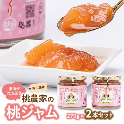 桃農家の桃ジャム(270g×2本)セット【1294293】