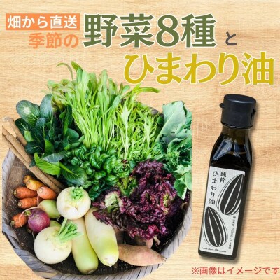 【畑から直送】味覚を育む旬の野菜8種+ひまわり油【配送不可地域：離島】【1484267】