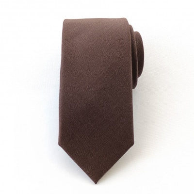 イタリア産WOOL100%ネクタイ/ブラウン【1663407】
