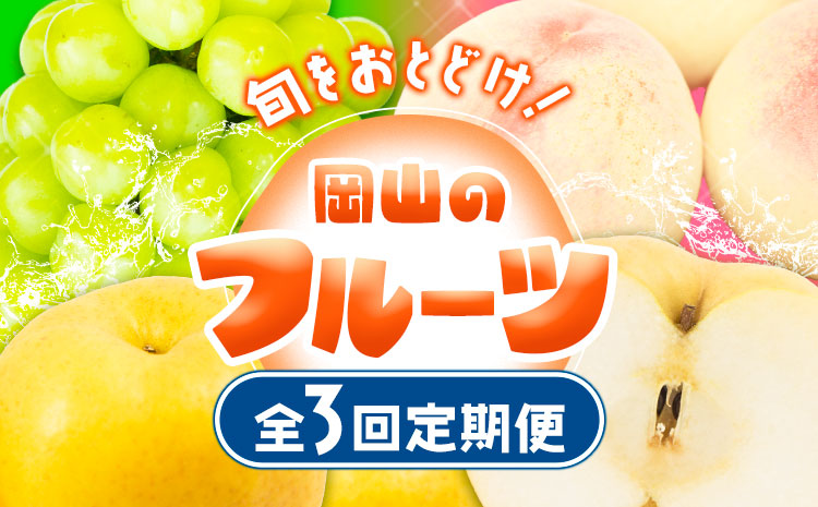 【2025年先行予約】定期便3回コース(隔月) 岡山のフルーツ 岡山の白桃8玉 (計1.7kg以上) シャインマスカット 晴王 2房 (1房600g以上) あたご梨 4~5玉 (約4kg) 化粧箱入り 株式会社山博(中本青果) 《2025年7月上旬-11月下旬頃出荷》 岡山県 浅口市 送料無料  【配送不可地域あり】（北海道・沖縄・離島）