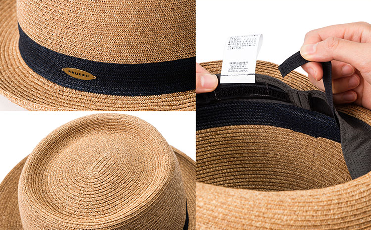麦わら帽子 藤巻百貨店×襟立製帽所 ROUBOUペーパーブレードポークパイ 1個【カラー：ネイビー】サイズ調整機能付 57.5-59cm 株式会社caramo《60日以内に出荷予定(土日祝除く)》岡山県 浅口市 帽子 麦わら帽子 送料無料