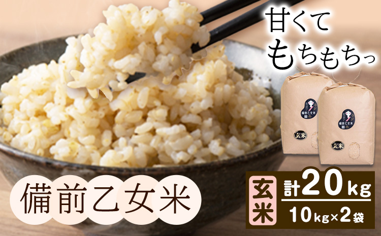 米 こめ コメ 備前乙女米 玄米 20kg 石原果樹園《30日以内に出荷予定（土日祝除く）》岡山県 浅口市 ご飯 お米 国産 岡山県産 送料無料