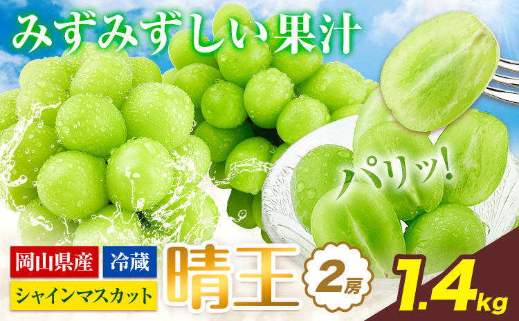 ぶどう [2026年先行予約] シャインマスカット 晴王 2房 1.4kg 岡山県産《2026年9月上旬-10月末頃出荷(土日祝除く)》 ハレノフルーツ マスカット 送料無料 岡山県 浅口市 フルーツ 果物 贈り物 ギフト 国産 岡山県産 くだもの 青果物 【配送不可地域あり】（北海道・沖縄・離島）