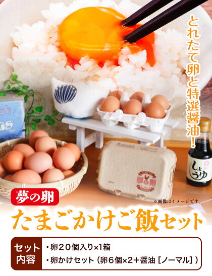 卵 たまご 夢の卵 赤玉 卵かけご飯セット 20個 + 12個 醤油 1本《90日以内に出荷予定(土日祝除く)》株式会社めぐみ 岡山県 浅口市 送料無料 6個 × 2セット 卵かけごはん