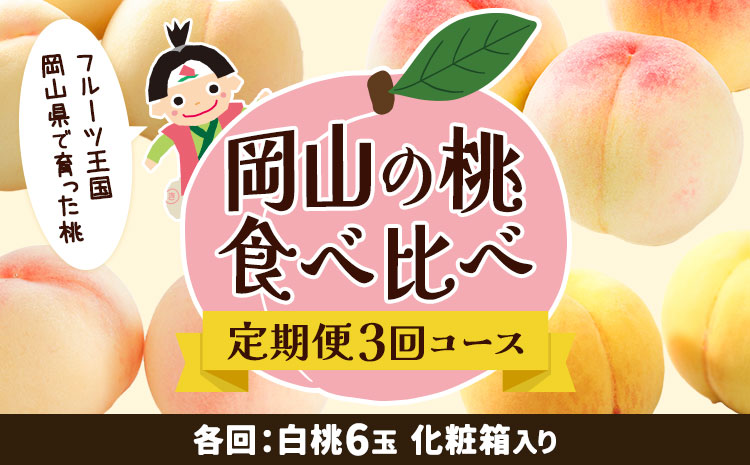 【2025年先行予約】岡山の桃食べ比べ定期便3回コース 株式会社山博 (中本青果)《2025年7月上旬-9月下旬頃出荷》岡山県 浅口市 桃 もも フルーツ 旬 果物 国産 岡山県産 送料無料 冷蔵 食べ比べ 定期便 定期【配送不可地域あり】（北海道・沖縄・離島）