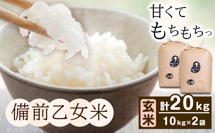 米 こめ コメ 備前乙女米 玄米 20kg 石原果樹園《30日以内に出荷予定（土日祝除く）》岡山県 浅口市 ご飯 お米 国産 岡山県産 送料無料