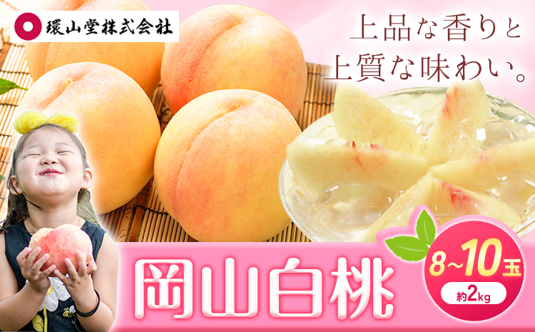 【2026年先行予約】桃 もも 岡山白桃 8〜10玉 約2kg 岡山県産 環山堂株式会社《2026年7月上旬-8月上旬頃出荷》岡山県 浅口市 白桃 果物 フルーツ 送料無料 【配送不可地域あり】（北海道・沖縄・離島）