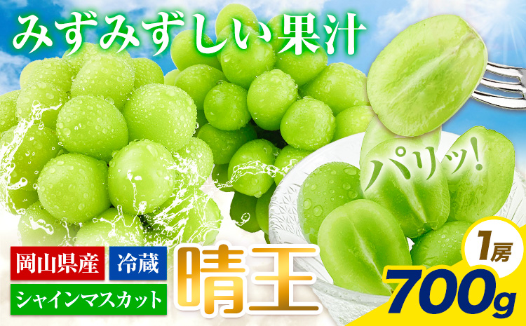 【2025年先行予約受付】ぶどう シャインマスカット 晴王 700g 岡山県産《7月上旬-9月中旬頃出荷》 ハレノフルーツ マスカット 送料無料 岡山県 浅口市 フルーツ 果物 国産 岡山県産 くだもの 青果物【配送不可地域あり】（北海道・沖縄・離島）