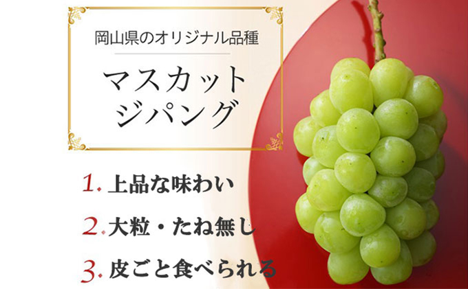 ぶどう 2024年 先行予約 マスカット ジパング 約800g×1房 ブドウ 葡萄  岡山県産 国産 フルーツ 果物 ギフト