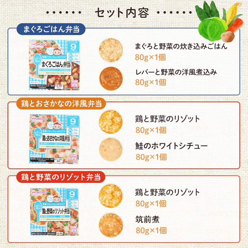 和光堂 栄養マルシェ 5種6個 詰合せ（9か月頃～） WAKODO ベビー フード レトルト 離乳食 子ども 子供 孫 家族 手軽 