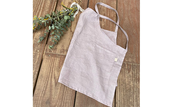こどものリネンエプロン（M） ファッション 雑貨 日用品 子供服 キッズ 