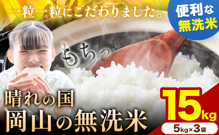 晴れの国岡山の無洗米 15kg 岡山県産 矢掛町《2月末-3月末頃出荷(土日祝除く) 》米 コメ