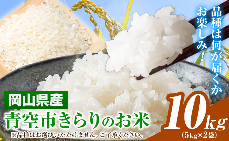 令和7年産 青空市きらり 10kg 岡山県産 (品種はお選びいただけません) 青空市きらり《30日以内に発送予定(土日祝除く)》岡山県 矢掛町 白米 精米 米 コメ