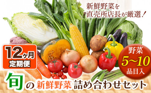 208.【12ヶ月定期便】旬の新鮮野菜詰め合わせセット 野菜5〜10品目入 青空市きらり《お申込み月の翌月から出荷開始》岡山県 矢掛町 野菜 野菜詰め合わせ トマト きゅうり アスパラガス 玉ねぎ リーキ 送料無料