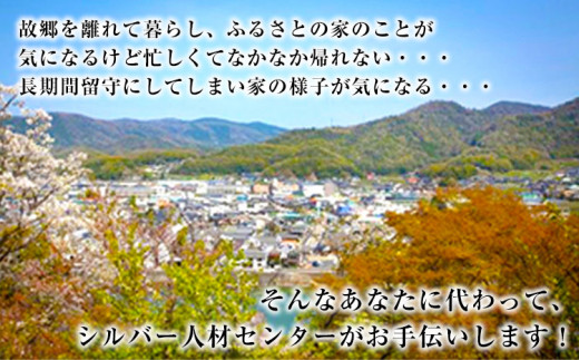 204.岡山県小田郡矢掛町エリア内限定 空き家(空き地)見守りサービス 3回分 矢掛町シルバー人材センター《30日以内に出荷予定(土日祝除く)》代行サービス