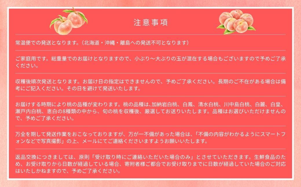 ＜数量限定＞［なんばふぁーむ］岡山県産 旬の桃 2.0kg（5～9玉）［ご家庭用］【2026年発送】