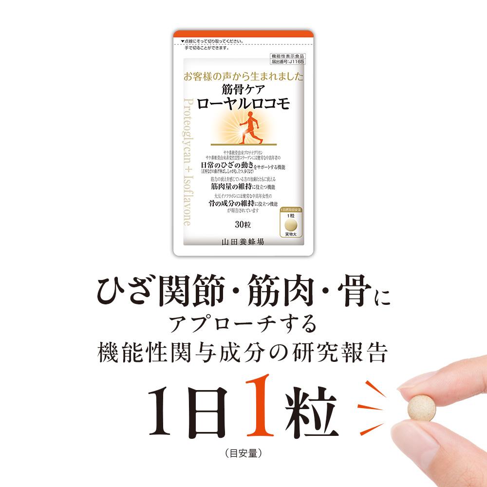 筋骨ケア　ローヤルロコモ〈30粒〉（02178）【006-a143】【山田養蜂場】｜機能性表示食品 サプリ サプリメント ローヤルロコモ 筋肉ケア 骨ケア 岡山県 鏡野町