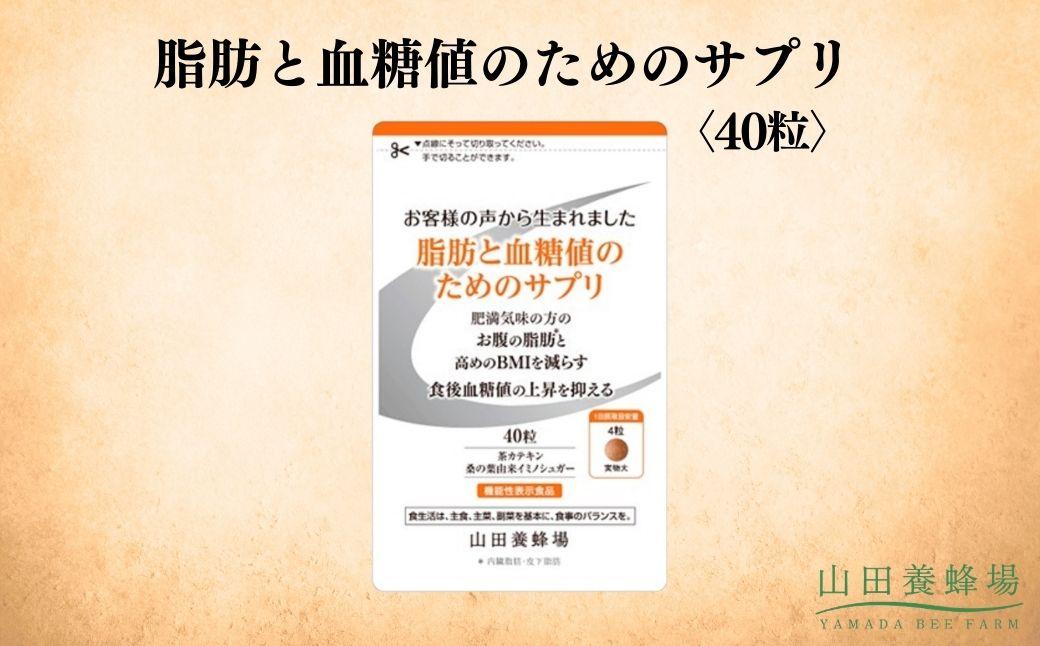 脂肪と血糖値のためのサプリ[40粒](28235)[006-a147]|機能性表示食品 サプリ サプリメント 血糖値 脂肪 糖 ケア サポート 岡山県 鏡野町