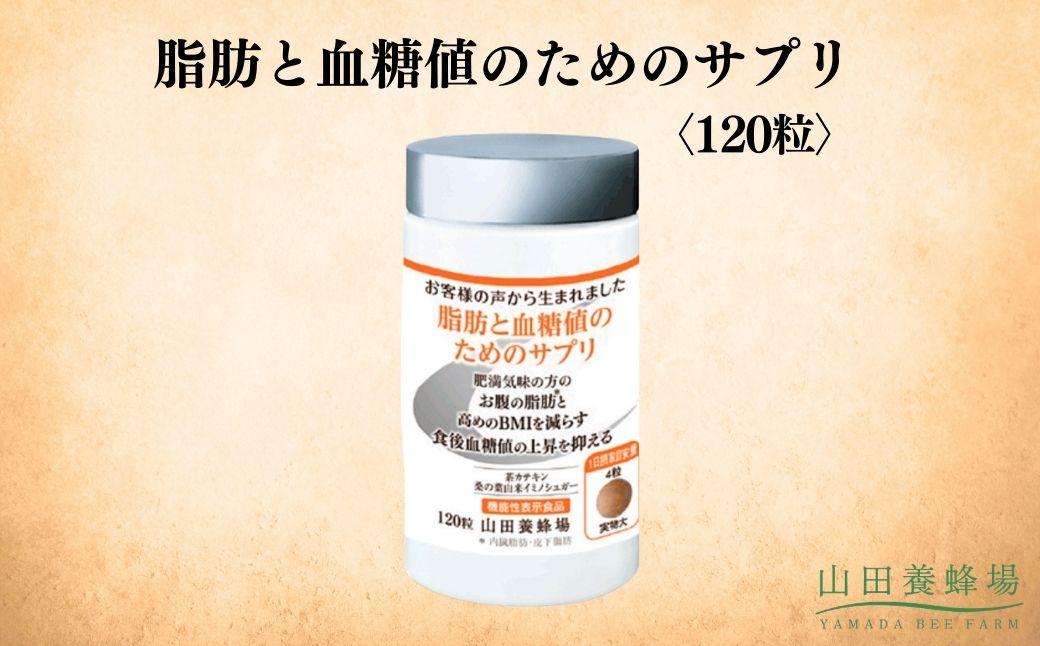 脂肪と血糖値のためのサプリ〈120粒〉（28213）【006-a148】｜機能性表示食品 サプリ サプリメント 血糖値 脂肪 糖 ケア サポート 岡山県 鏡野町