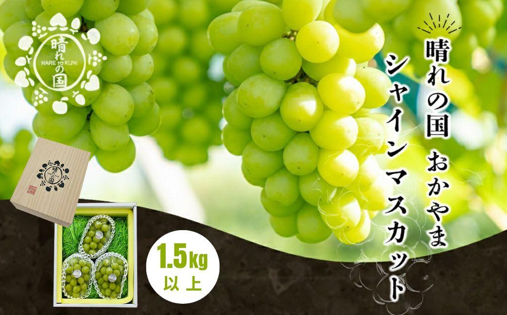 【先行予約 秋季 2026年9月上旬発送～】岡山県産シャインマスカット 1.5kg（2～3房）【021-a020】