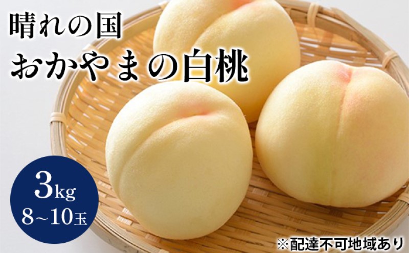 桃 【2025年 先行予約】 晴れの国 おかやま の 白桃 3kg(8玉～10玉) もも モモ 岡山県産 国産 フルーツ 果物 ギフト