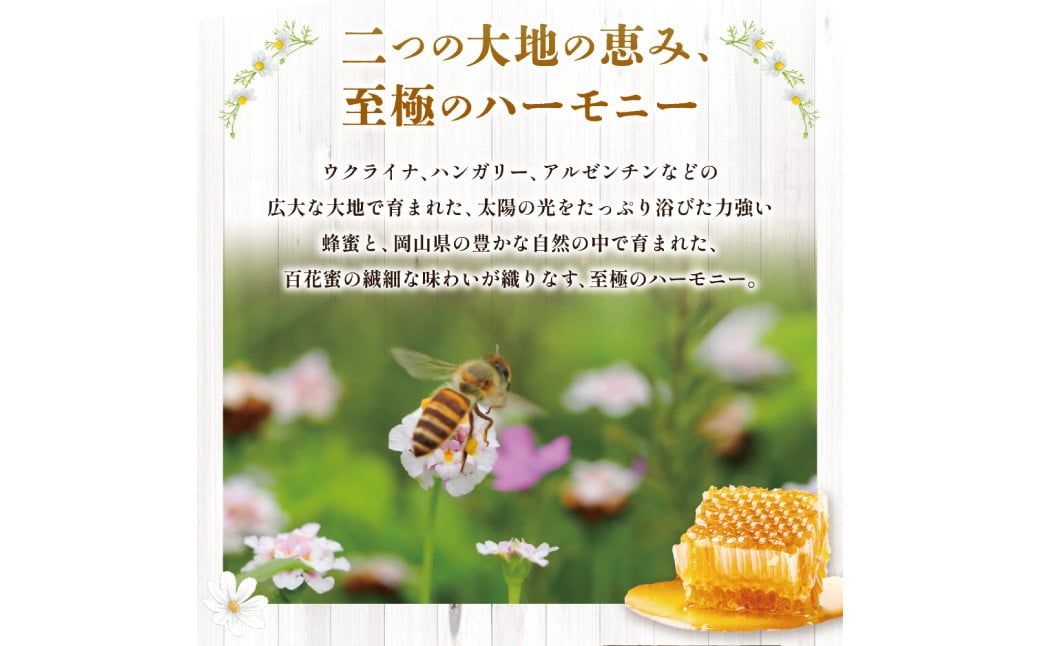 【 海外産×岡山県産ハチミツのコラボ 】 黄金ブレンドはちみつ （瓶づめ） 約1kg×3本 （合計約3kg） 《 先行予約 2026年7月上旬～2026年10月下旬まで発送 》 ／ ブレンドはちみつ 蜂蜜 はちみつ ハチミツ 海外産 国産 岡山県 美咲町 常温