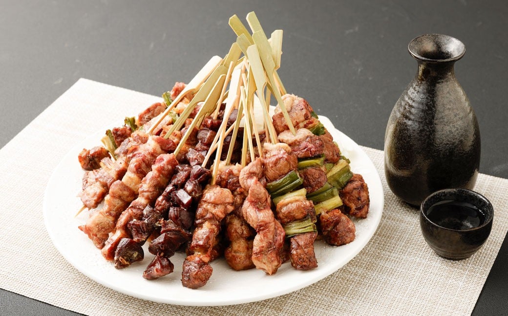 《3ヶ月定期便》 『京鴨』串6種バーベキューセット（約1.1kg） ／ むね串 むねネギ串 もも串 ももネギ串 砂ずり串 ササミ串 