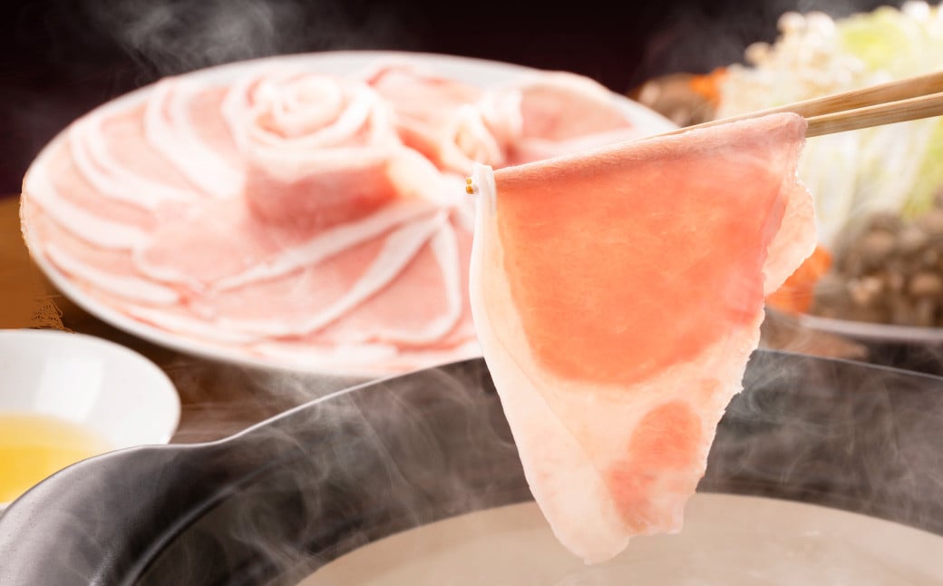 おかやまピーチポーク しゃぶしゃぶセット 4～6人前（ゆず塩ぽん酢付き） 計約560g 豚肉 ポーク ロース バラ お肉 肉 しゃぶしゃぶ 鍋 セット ポン酢 冷凍 岡山県