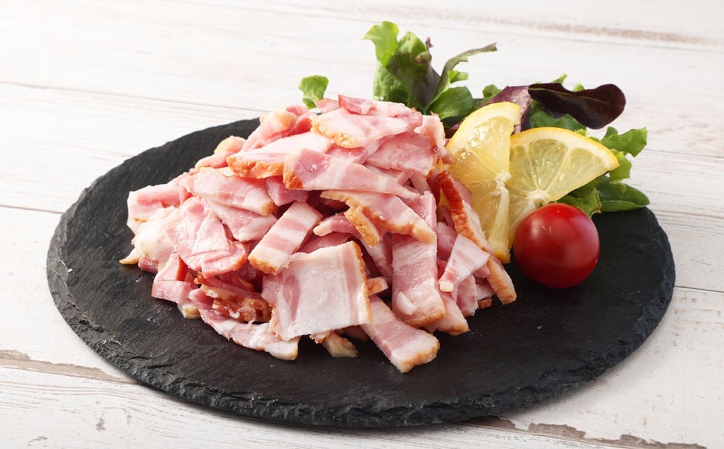 岡山ピーチポークベーコン 切落し 450g ／ ピーチポークベーコン ベーコン ベーコン切落し 切落しベーコン スライス 豚肉ベーコン ピーチポーク 豚肉 豚