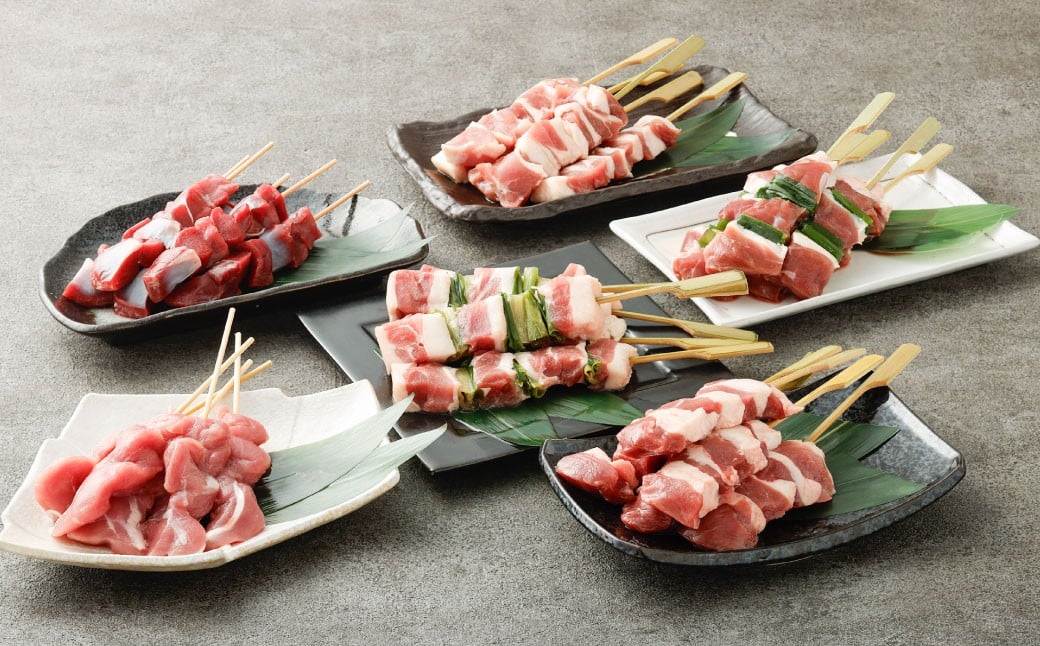 『京鴨』串6種バーベキューセット（約1.1kg） ／ むね串 むねネギ串 もも串 ももネギ串 砂ずり串 ササミ串 