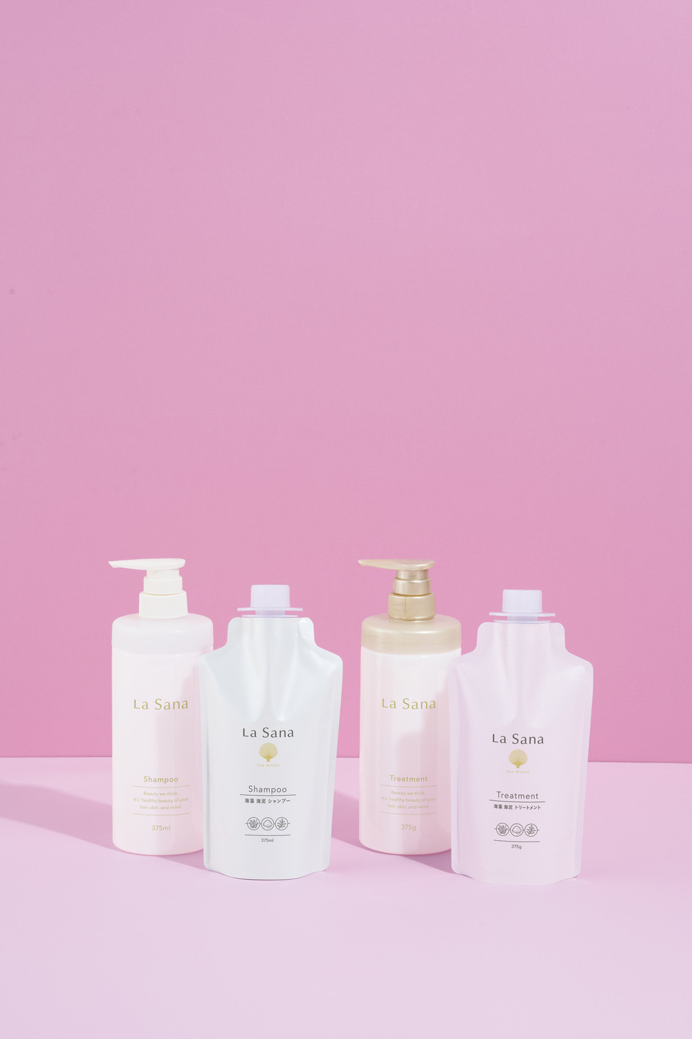  ラサーナ 海藻 海泥 シャンプー・トリートメント・専用空ボトル セット