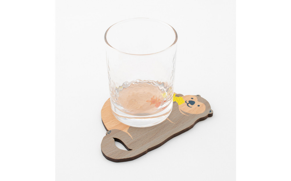 Ten＆O　木製コースター　ひろしまたぬき × ひろしまらっこ　各1枚 合計2枚入り