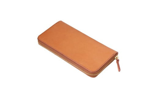 「千菱」 ラウンド  長財布 栃木アースレザー  /淡茶 L001