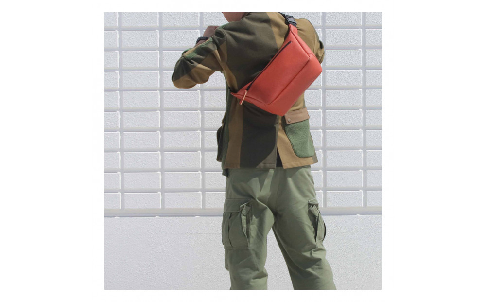 FUKUNARY ジップショルダー バッグ メッセンジャー 収納 ミカサ MIKASA バスケットボール ブラウン フクナリー M115
