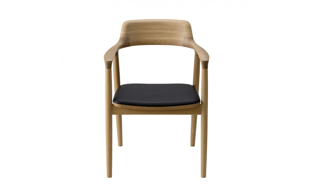 HIROSHIMAアームチェア（張座）ホワイトオーク・レザー[2976-31#5191]