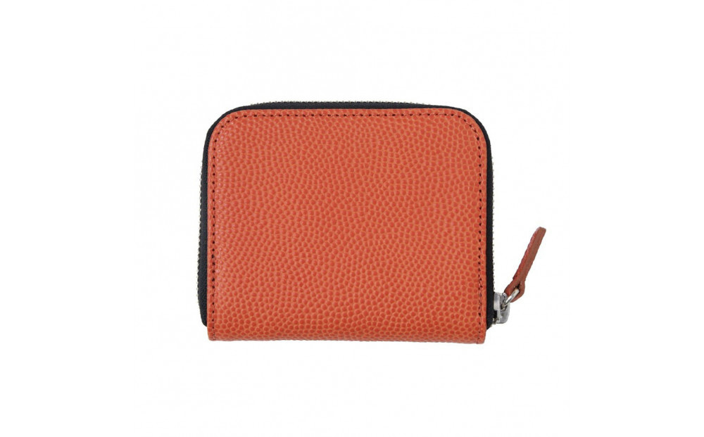 ミニマム財布(ラウンド)本革バスケ/オレンジ ML074