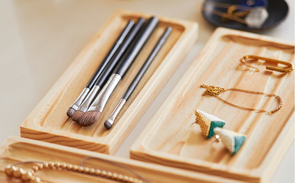 Ten＆O　広島県産杉　木製トレイ　「瀬戸の波」Sサイズ