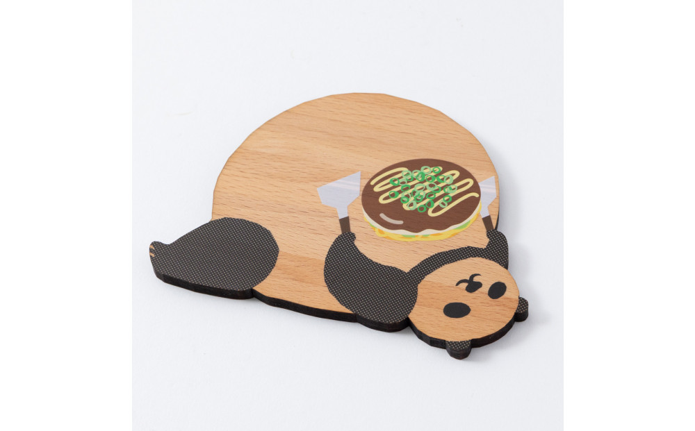 Ten＆O　木製コースター　ひろしまたぬき × ひろしまぱんだ　各1枚 合計2枚入り