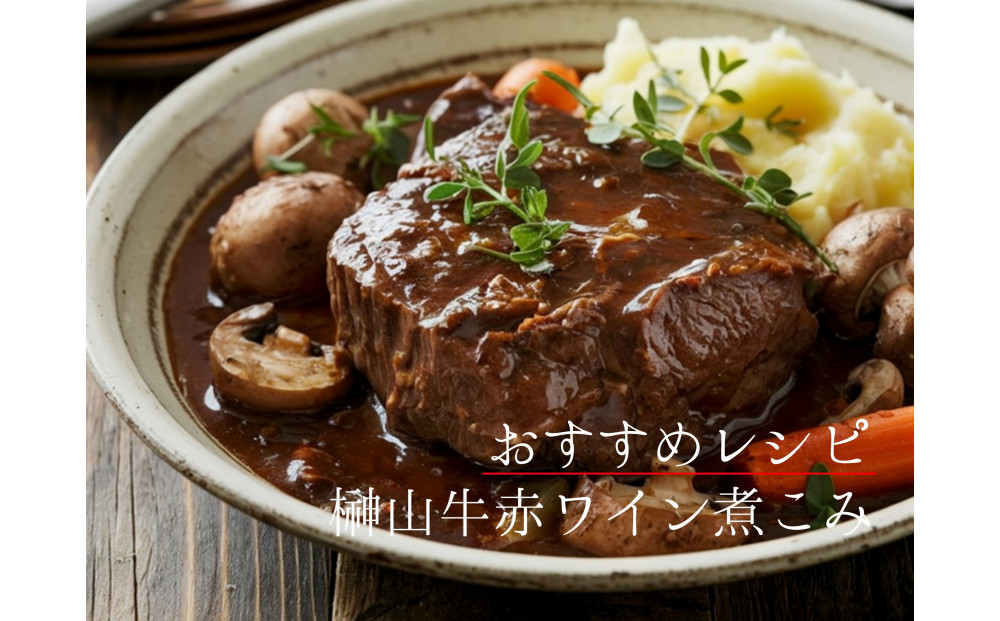 【訳アリ】 超希少黒毛和牛「榊山牛」煮込み用ブロック肉 500g  ビーフシチュー・ビーフカレー・赤ワイン煮等  美食  訳ありグルメ