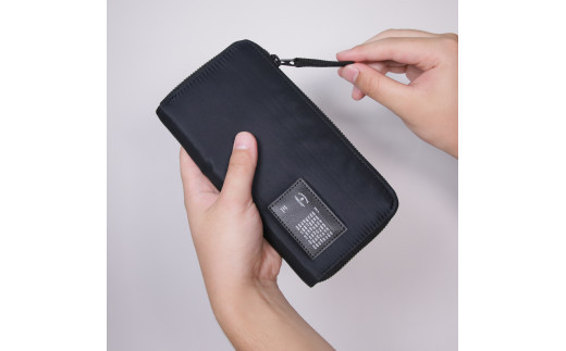 ＼年内発送／「千菱」 ラウンド長財布 / MA-1/ブラック F022