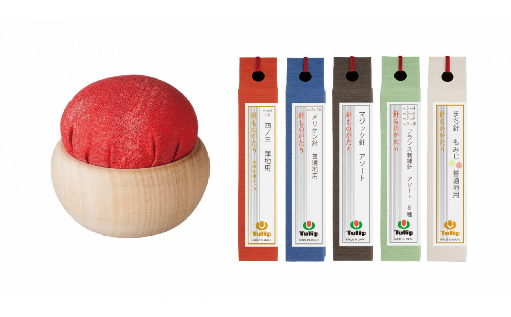 なめらかに通る、まっすぐ伝わる想い「針ものがたり 5種」、季節の色をイメージした「針やま　赤紅(睦月)」のセット