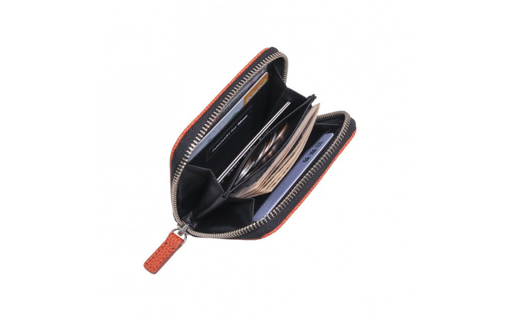 ＼年内発送／ミニマム財布(ラウンド)本革バスケ/オレンジ ML074