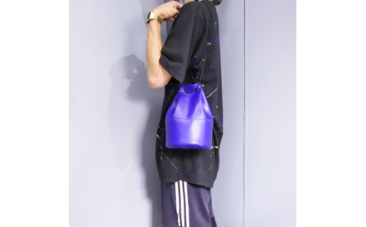 巾着ポーチ/ ブルー M107