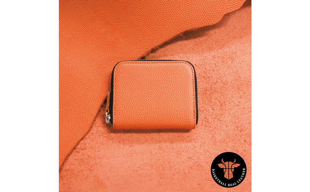 ＼年内発送／ミニマム財布(ラウンド)本革バスケ/オレンジ ML074
