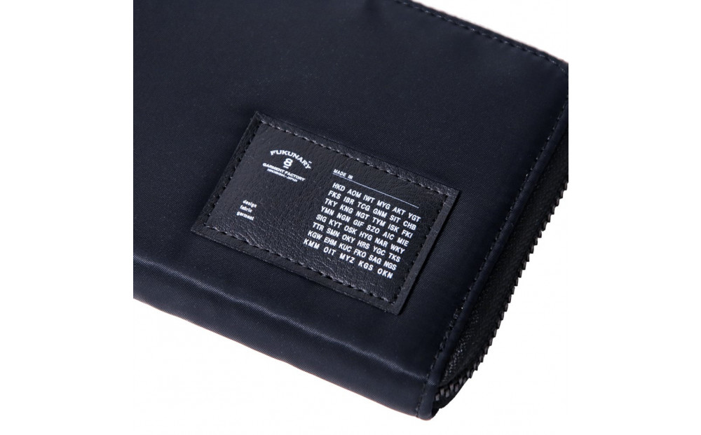 FUKUNARY 千菱 ラウンド長財布 MA-1 ブラック F022