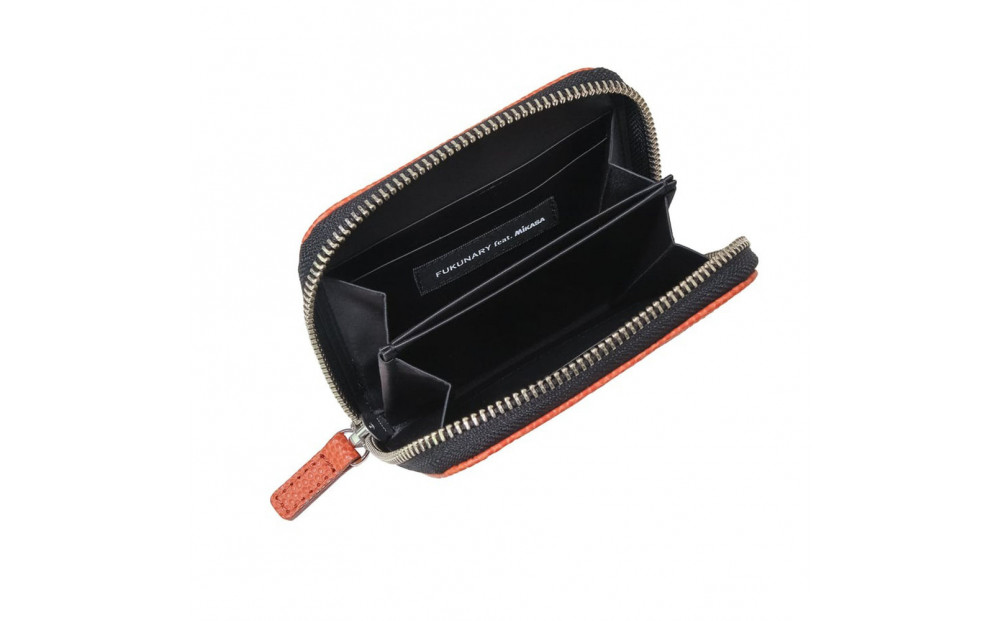 ＼年内発送／ミニマム財布(ラウンド)本革バスケ/オレンジ ML074