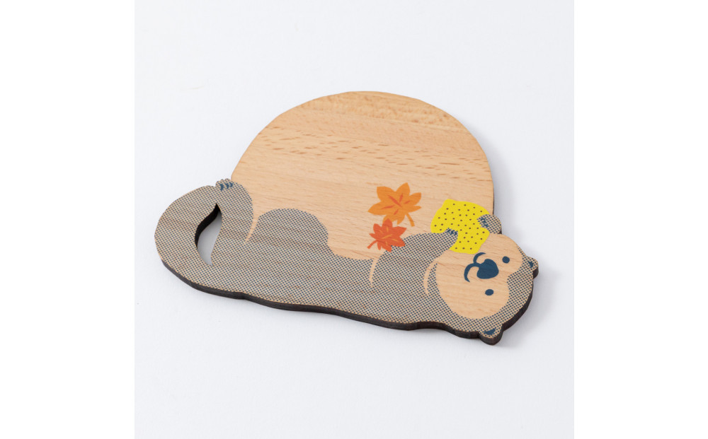 Ten＆O　木製コースター　ひろしまたぬき × ひろしまらっこ　各1枚 合計2枚入り