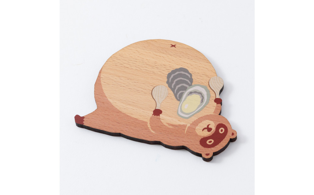 Ten＆O　木製コースター　ひろしまたぬき × ひろしまらっこ　各1枚 合計2枚入り